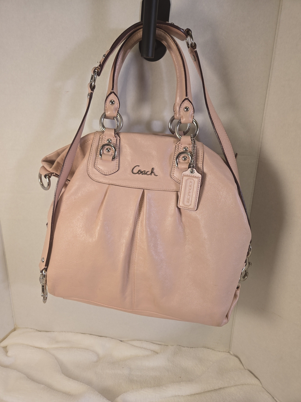 COACH ASHLEY LARGE Blush LEATHER CARRYALL SATCHEL Handbag